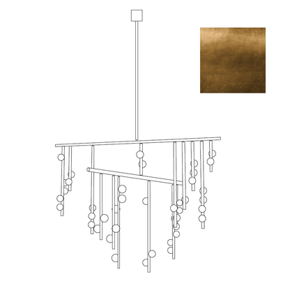 Elegant Brass Glass Drop Chandelier with Adjustable Height & LED Compa