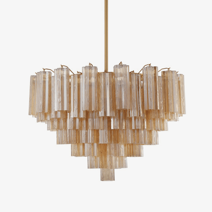 Eloria Glass Chandelier - Elegant Design with Crystal Accents & Adjust