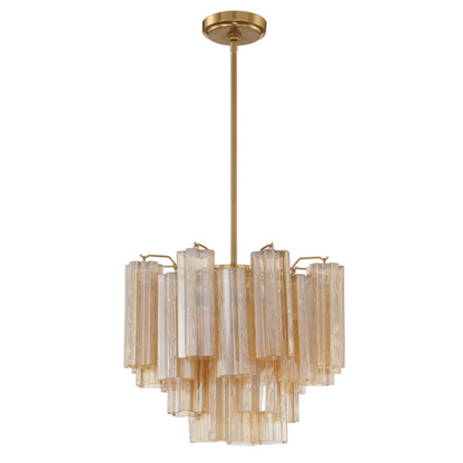 Eloria Glass Chandelier - Elegant Design with Crystal Accents & Adjust