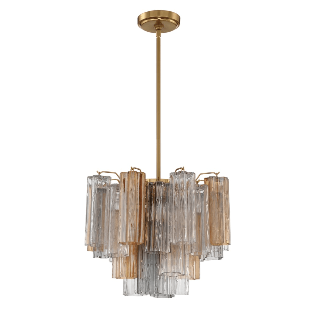 Eloria Glass Chandelier - Elegant Design with Crystal Accents & Adjust