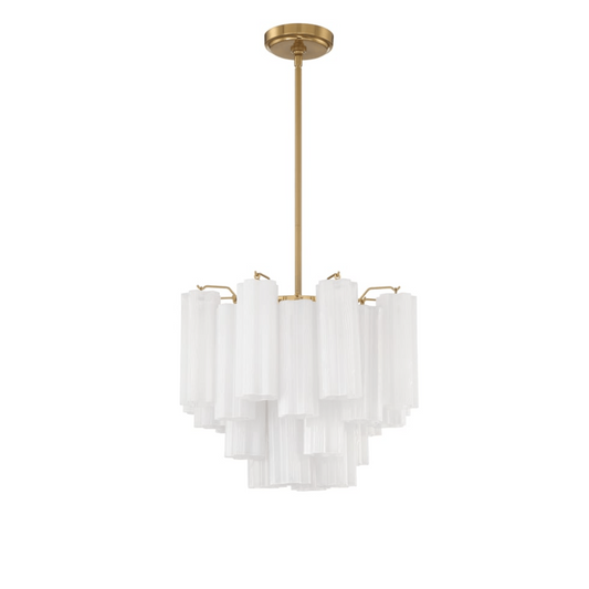 Eloria Glass Chandelier - Elegant Design with Crystal Accents & Adjust