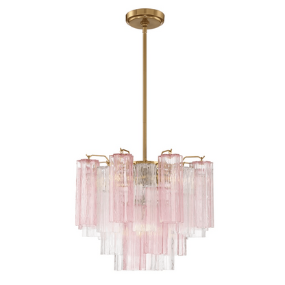Eloria Glass Chandelier - Elegant Design with Crystal Accents & Adjust
