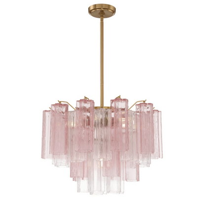Eloria Glass Chandelier - Elegant Design with Crystal Accents & Adjust
