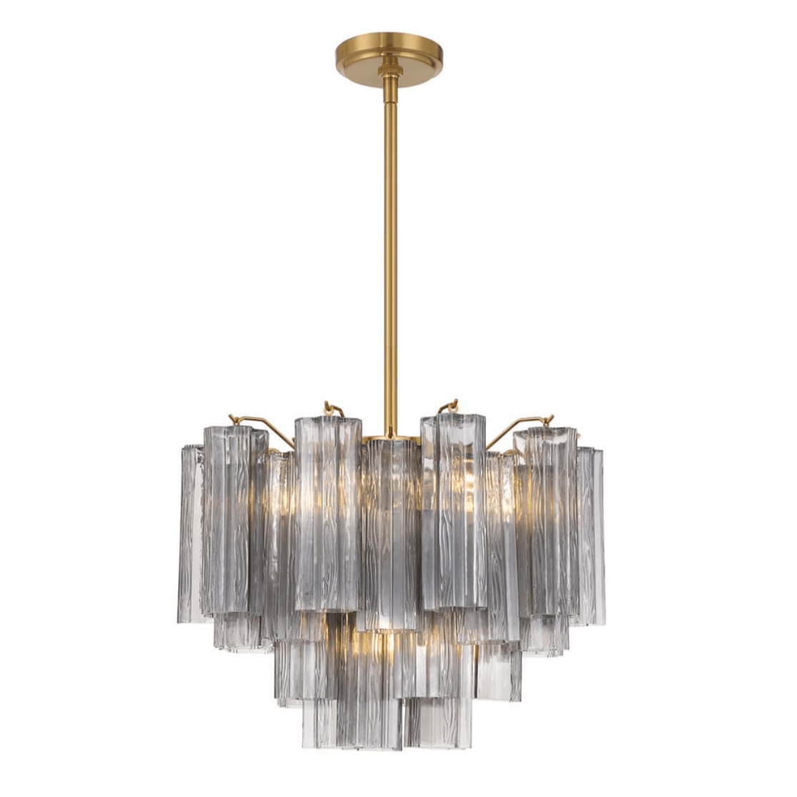 Eloria Glass Chandelier - Elegant Design with Crystal Accents & Adjust