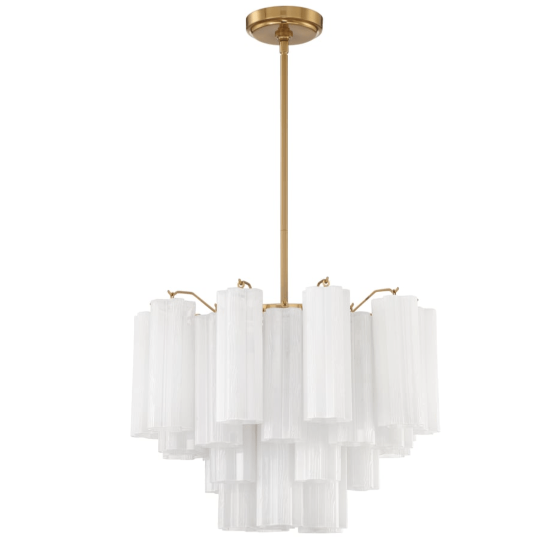 Eloria Glass Chandelier - Elegant Design with Crystal Accents & Adjust