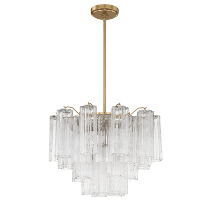 Eloria Glass Chandelier - Elegant Design with Crystal Accents & Adjust