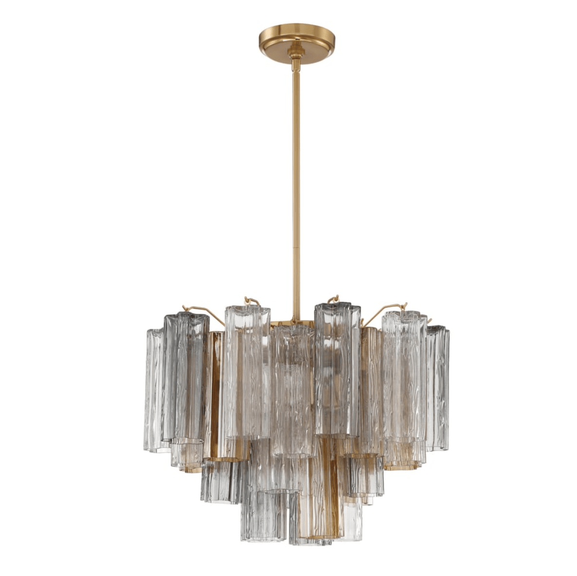 Eloria Glass Chandelier - Elegant Design with Crystal Accents & Adjust