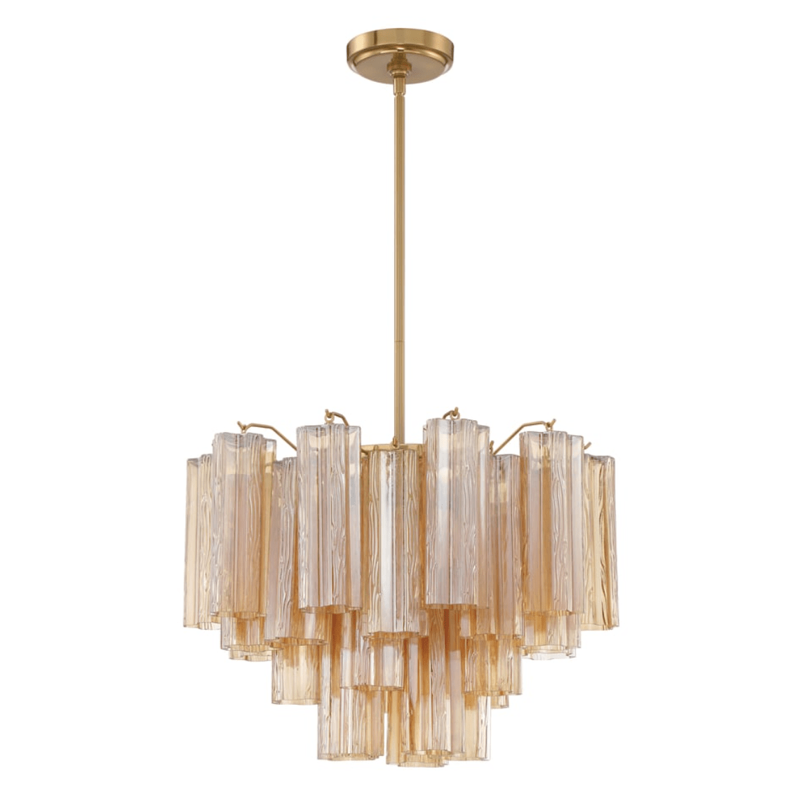 Eloria Glass Chandelier - Elegant Design with Crystal Accents & Adjust