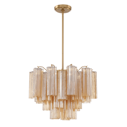 Eloria Glass Chandelier - Elegant Design with Crystal Accents & Adjust