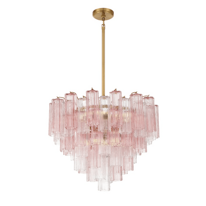 Eloria Glass Chandelier - Elegant Design with Crystal Accents & Adjust