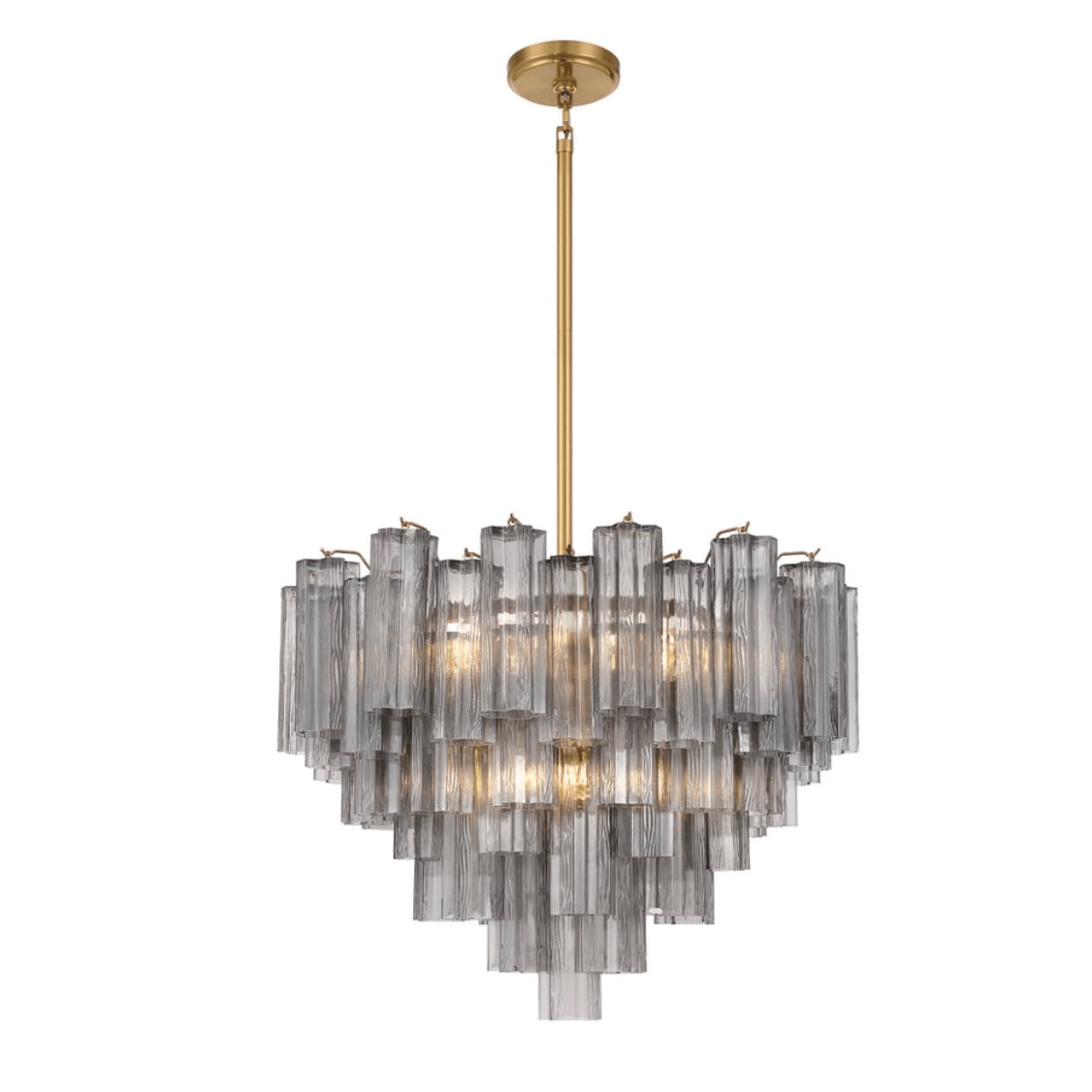 Eloria Glass Chandelier - Elegant Design with Crystal Accents & Adjust