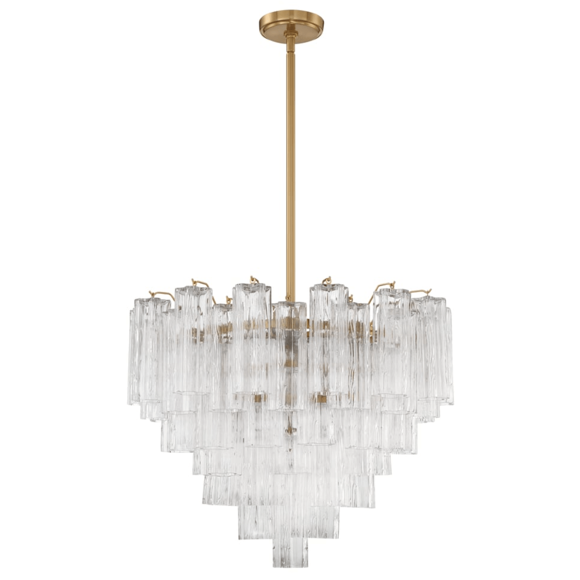 Eloria Glass Chandelier - Elegant Design with Crystal Accents & Adjust