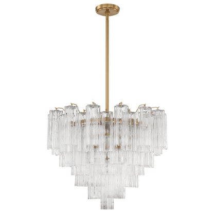 Eloria Glass Chandelier - Elegant Design with Crystal Accents & Adjust