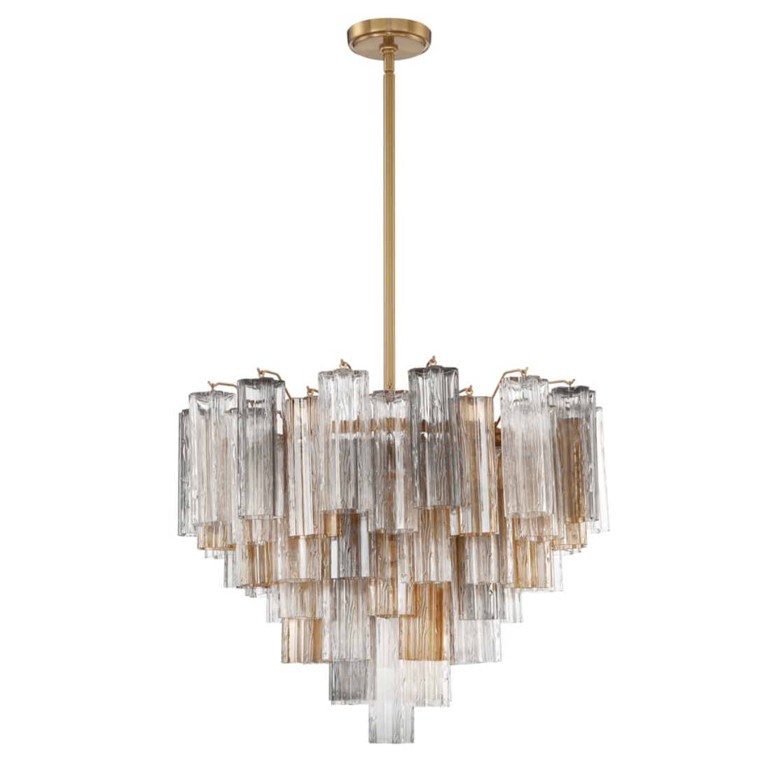 Eloria Glass Chandelier - Elegant Design with Crystal Accents & Adjust