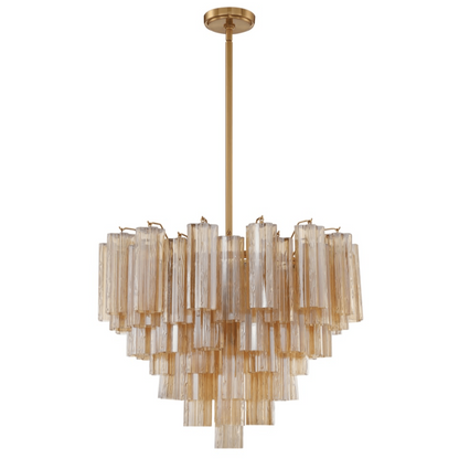 Eloria Glass Chandelier - Elegant Design with Crystal Accents & Adjust