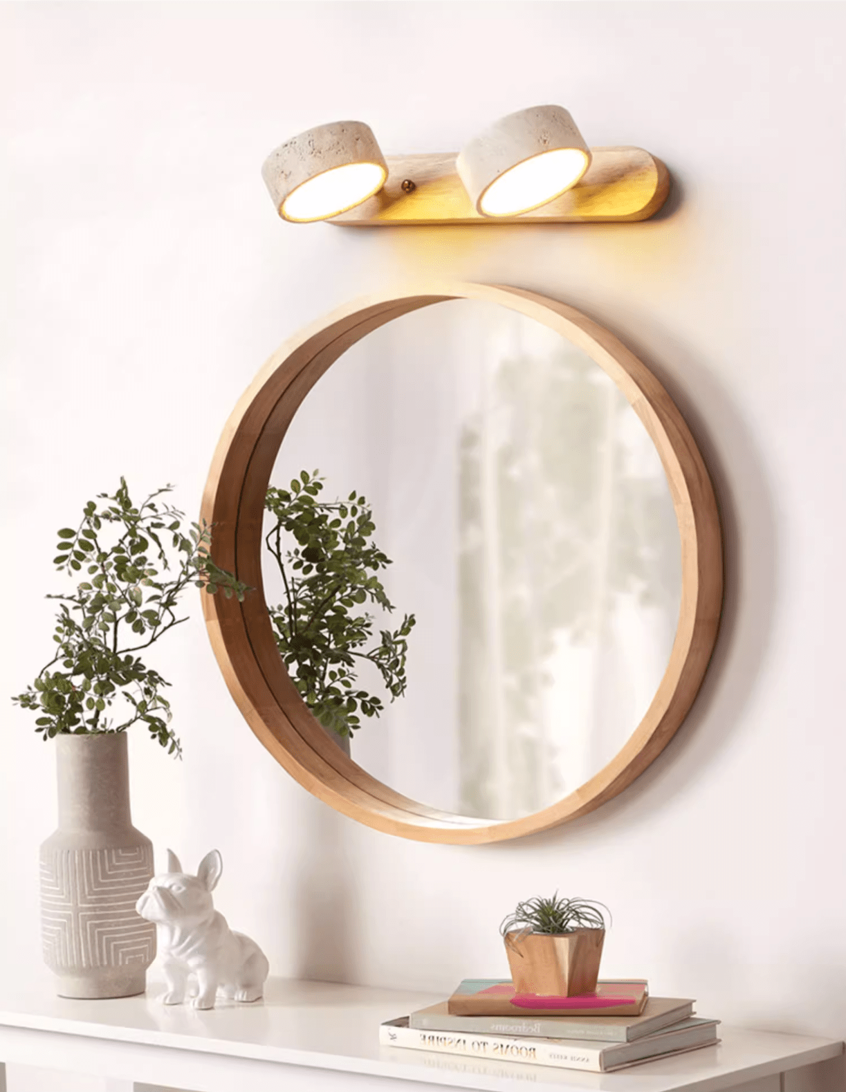 Travertine Duo Rechargeable Wall Light - Wireless, Adjustable Brightne