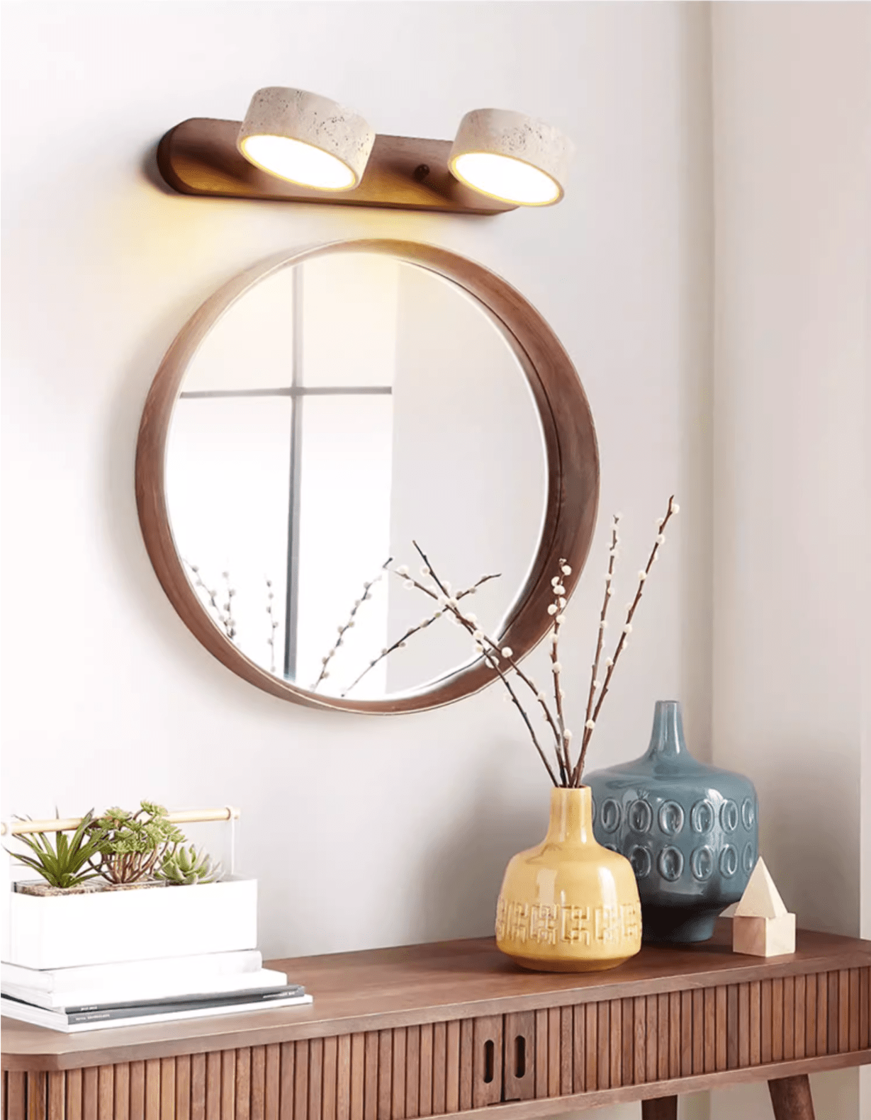 Travertine Duo Rechargeable Wall Light - Wireless, Adjustable Brightne