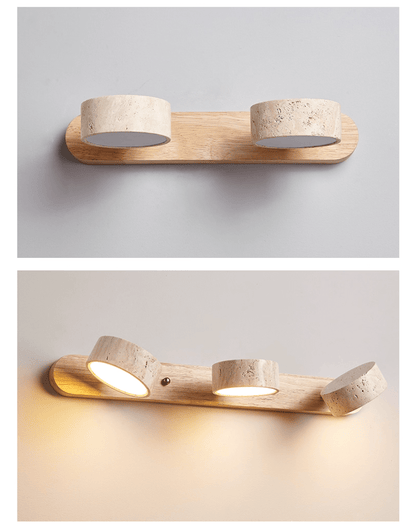 Travertine Duo Rechargeable Wall Light - Wireless, Adjustable Brightne