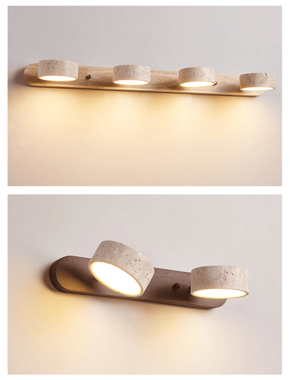 Travertine Duo Rechargeable Wall Light - Wireless, Adjustable Brightne