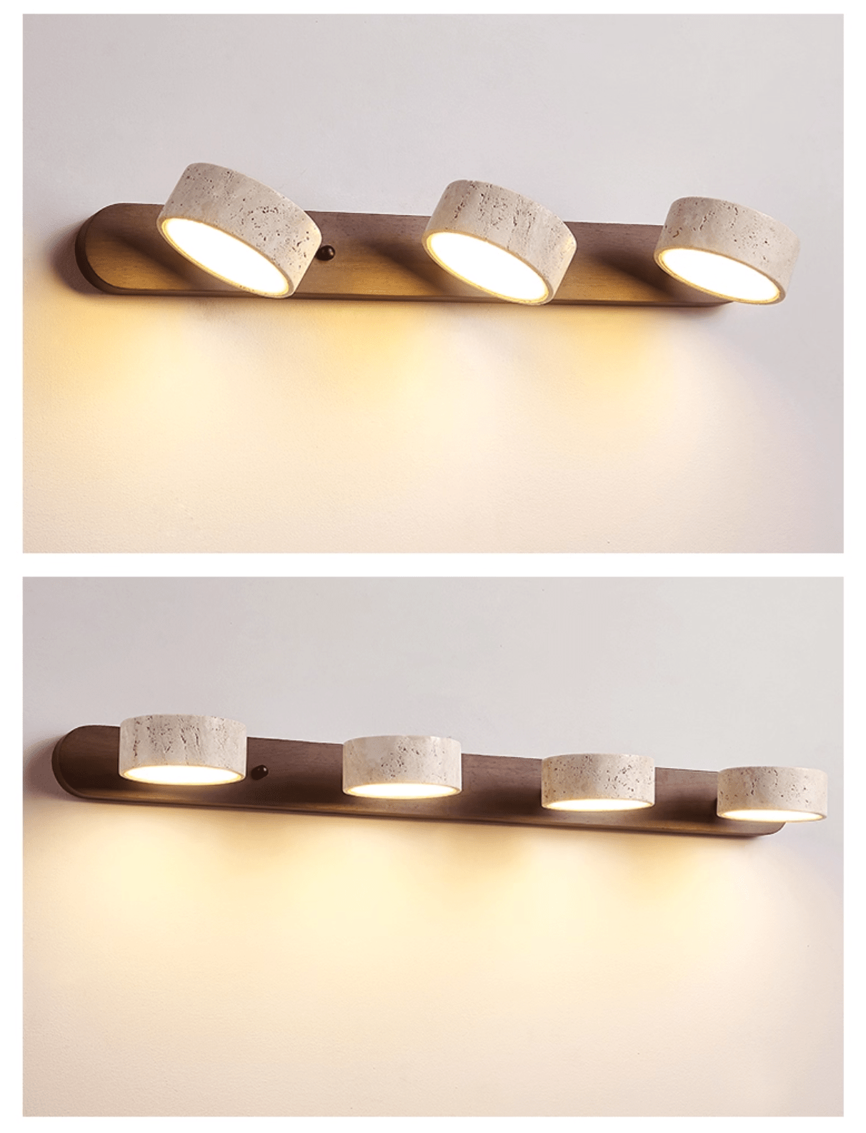 Travertine Duo Rechargeable Wall Light - Wireless, Adjustable Brightne
