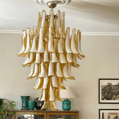 Dravina Glass Petals Pendant Lamp - Modern Design, Adjustable Height