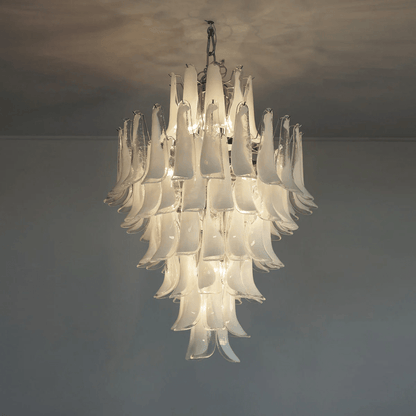 Dravina Glass Petals Pendant Lamp - Modern Design, Adjustable Height