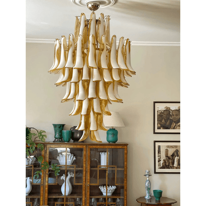 Dravina Glass Petals Pendant Lamp - Modern Design, Adjustable Height