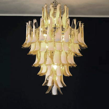Dravina Glass Petals Pendant Lamp - Modern Design, Adjustable Height