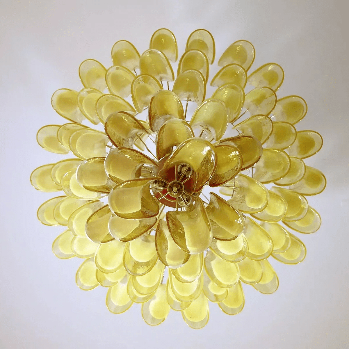 Dravina Glass Petals Pendant Lamp - Modern Design, Adjustable Height