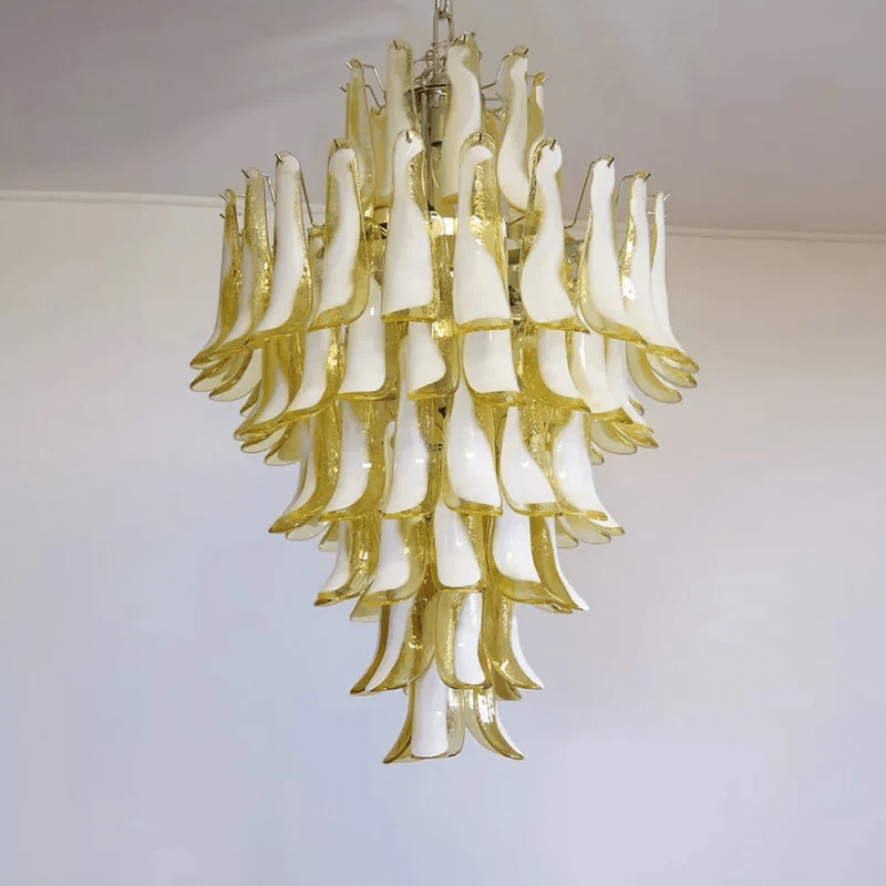 Dravina Glass Petals Pendant Lamp - Modern Design, Adjustable Height