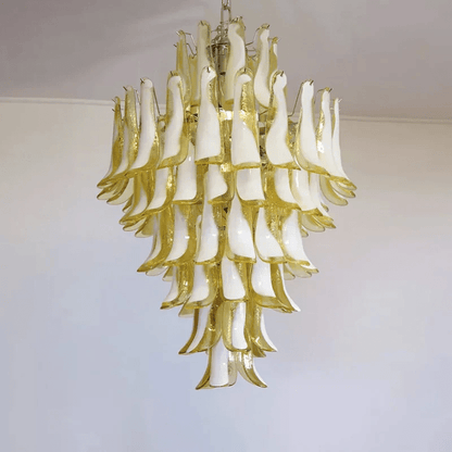Dravina Glass Petals Pendant Lamp - Modern Design, Adjustable Height