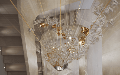 Tidal Stair Chandelier - Elegant Design with Adjustable Height & LED L