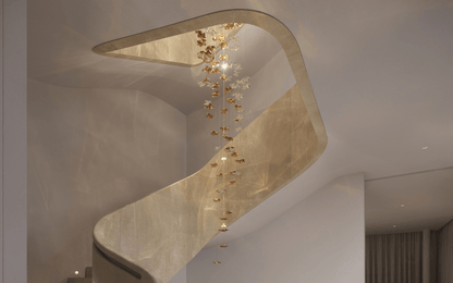 Tidal Stair Chandelier - Elegant Design with Adjustable Height & LED L
