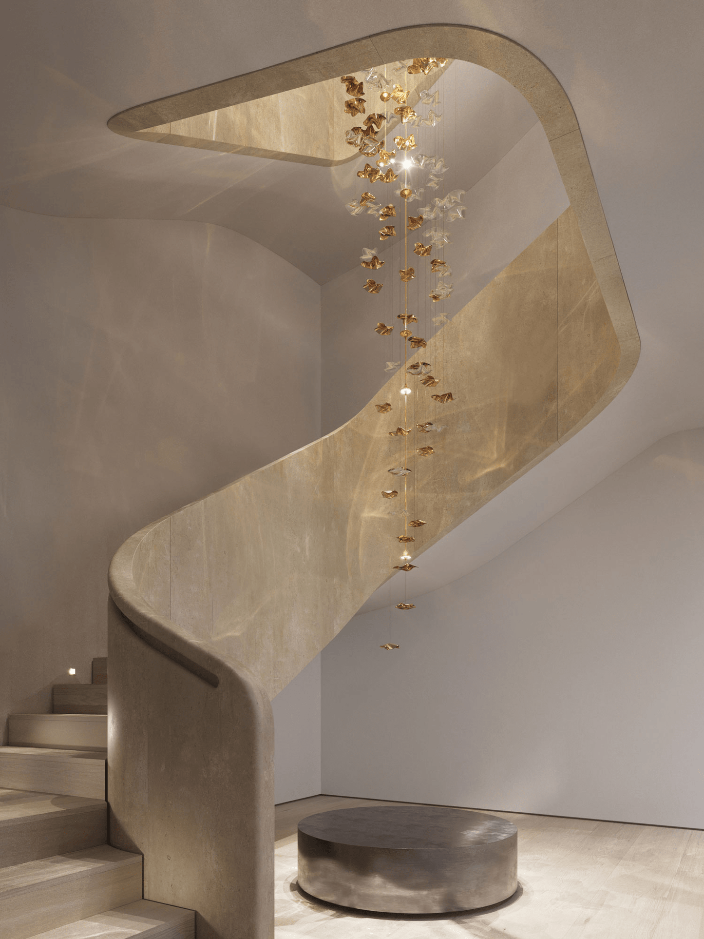 Tidal Stair Chandelier - Elegant Design with Adjustable Height & LED L