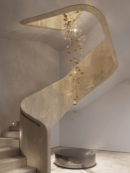 Tidal Stair Chandelier - Elegant Design with Adjustable Height & LED L