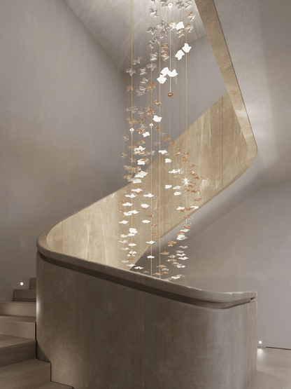 Tidal Stair Chandelier - Elegant Design with Adjustable Height & LED L