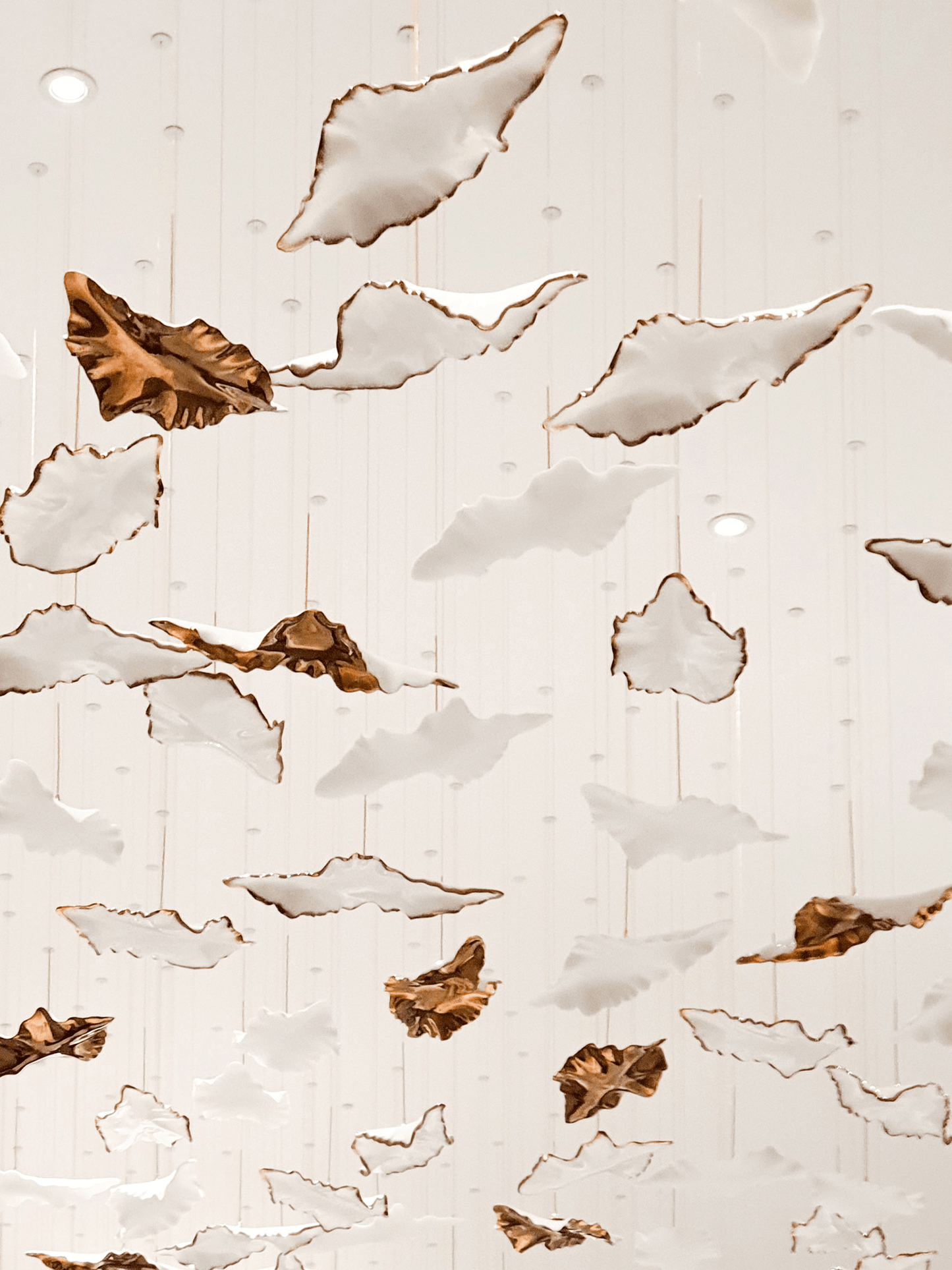Customizable Leaf Twisted Sculptural Chandelier with Adjustable Height