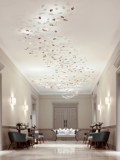 Customizable Leaf Twisted Sculptural Chandelier with Adjustable Height