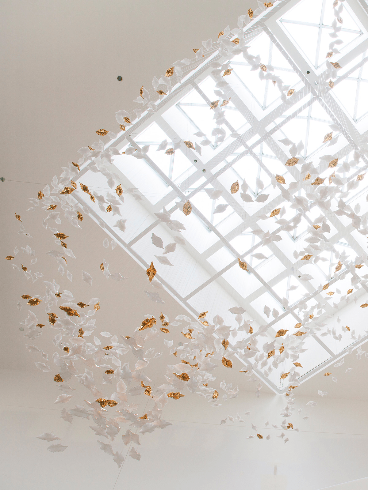 Customizable Leaf Twisted Sculptural Chandelier with Adjustable Height