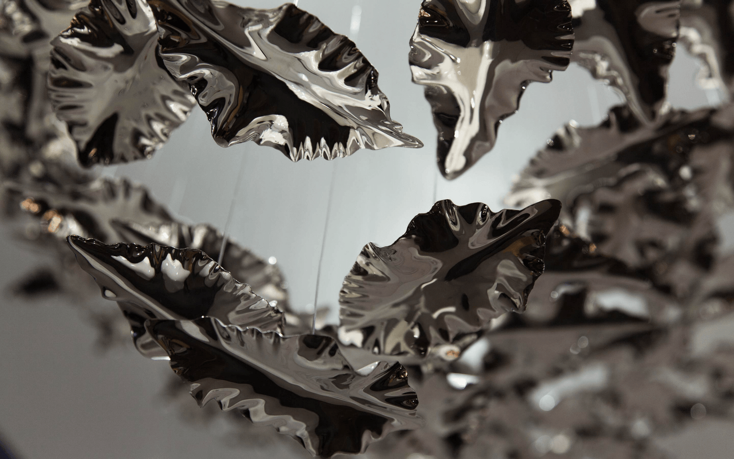 Customizable Leaf Twisted Sculptural Chandelier with Adjustable Height