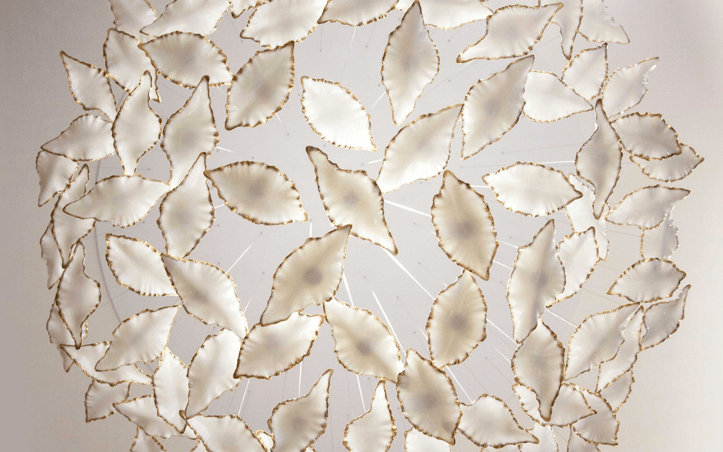 Customizable Leaf Twisted Sculptural Chandelier with Adjustable Height