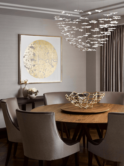 Customizable Leaf Twisted Sculptural Chandelier with Adjustable Height