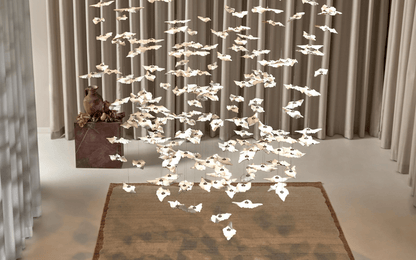 Customizable Leaf Twisted Sculptural Chandelier with Adjustable Height