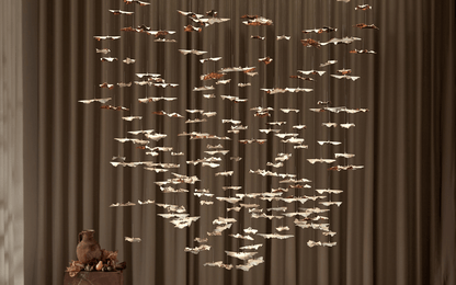 Customizable Leaf Twisted Sculptural Chandelier with Adjustable Height