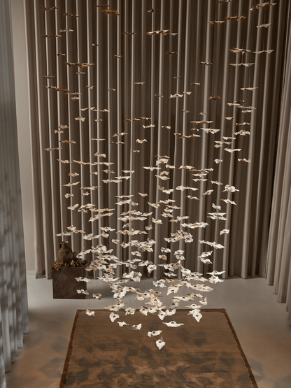 Customizable Leaf Twisted Sculptural Chandelier with Adjustable Height
