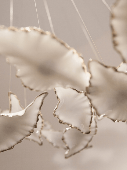 Customizable Leaf Twisted Sculptural Chandelier with Adjustable Height