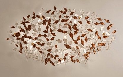 Customizable Leaf Twisted Sculptural Chandelier with Adjustable Height