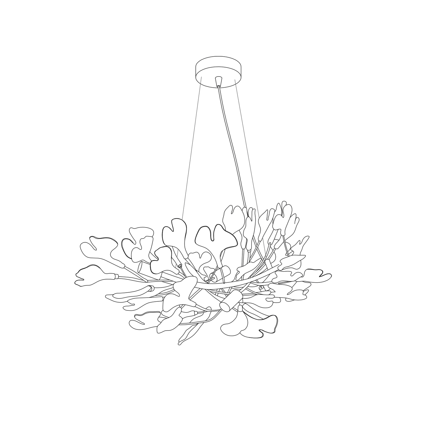 Horizon Bloom Ginkgo Chandelier - Elegant Design & Adjustable Height