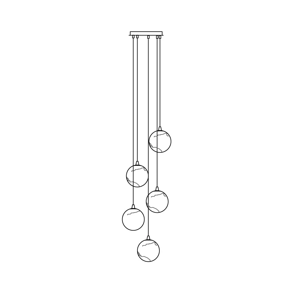 Sultana Alabaster Cluster Chandelier - Elegant Design, Adjustable Heig