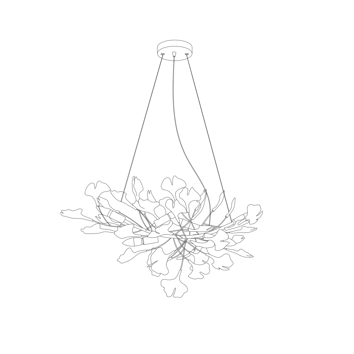 Horizon Bloom Ginkgo Chandelier - Elegant Design & Adjustable Height